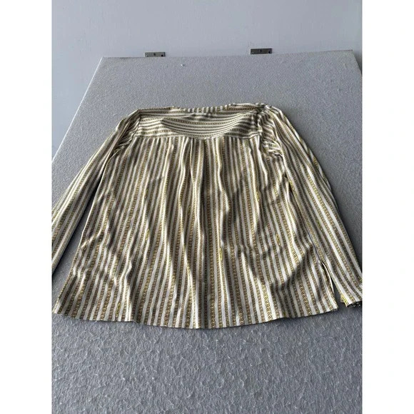 Michael Michael Kors Shirt Womens Large White Chain 1/2 Zip Long Sleeve Tunic - Picture 5 of 5